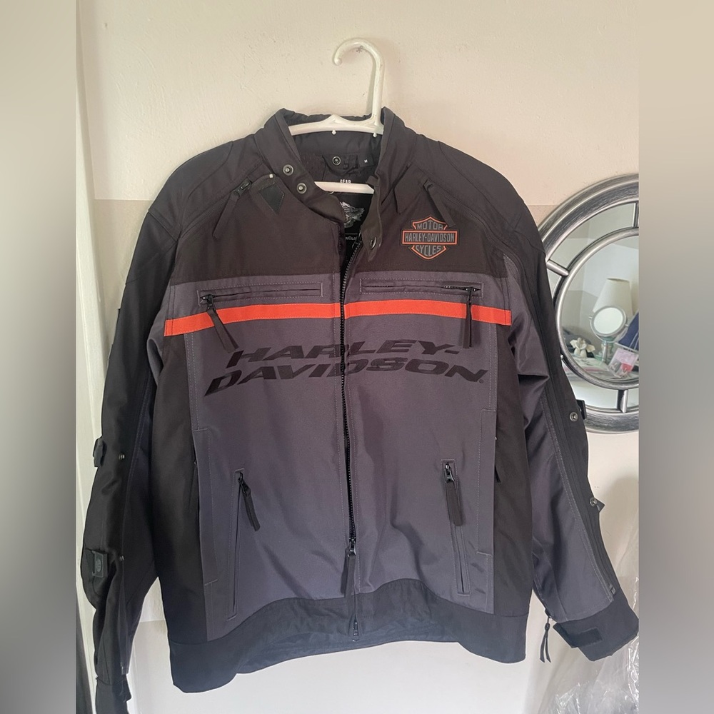 Harley-Davidson Black and Gray Performance Jacket with Protective Padding